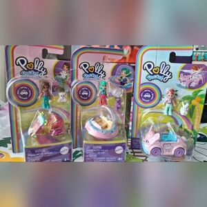 Polly Pocket Miniature Toy Set of 3 Bundle